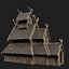 VIKING WOODEN NORSE CHURCH GOTHIC TEMPLE AAA COLLECTION model