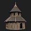 VIKING WOODEN NORSE CHURCH GOTHIC TEMPLE AAA COLLECTION model
