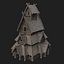 VIKING WOODEN NORSE CHURCH GOTHIC TEMPLE AAA COLLECTION model