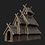 VIKING WOODEN NORSE CHURCH GOTHIC TEMPLE AAA COLLECTION model
