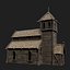 VIKING WOODEN NORSE CHURCH GOTHIC TEMPLE AAA COLLECTION model