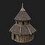 VIKING WOODEN NORSE CHURCH GOTHIC TEMPLE AAA COLLECTION model