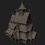 VIKING WOODEN NORSE CHURCH GOTHIC TEMPLE AAA COLLECTION model