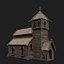 VIKING WOODEN NORSE CHURCH GOTHIC TEMPLE AAA COLLECTION model