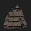 VIKING WOODEN NORSE CHURCH GOTHIC TEMPLE AAA COLLECTION model