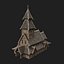 VIKING WOODEN NORSE CHURCH GOTHIC TEMPLE AAA COLLECTION model