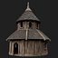 VIKING WOODEN NORSE CHURCH GOTHIC TEMPLE AAA COLLECTION model