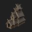 VIKING WOODEN NORSE CHURCH GOTHIC TEMPLE AAA COLLECTION model