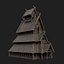 VIKING WOODEN NORSE CHURCH GOTHIC TEMPLE AAA COLLECTION model