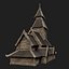 VIKING WOODEN NORSE CHURCH GOTHIC TEMPLE AAA COLLECTION model