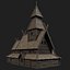 VIKING WOODEN NORSE CHURCH GOTHIC TEMPLE AAA COLLECTION model