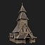 VIKING WOODEN NORSE CHURCH GOTHIC TEMPLE AAA COLLECTION model