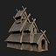 VIKING WOODEN NORSE CHURCH GOTHIC TEMPLE AAA COLLECTION model