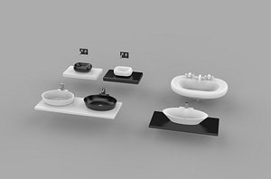 3D Bathroom ceramic set 3D model model