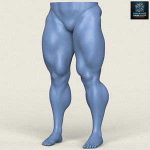 Muscular Man Leg Pose 01 3D