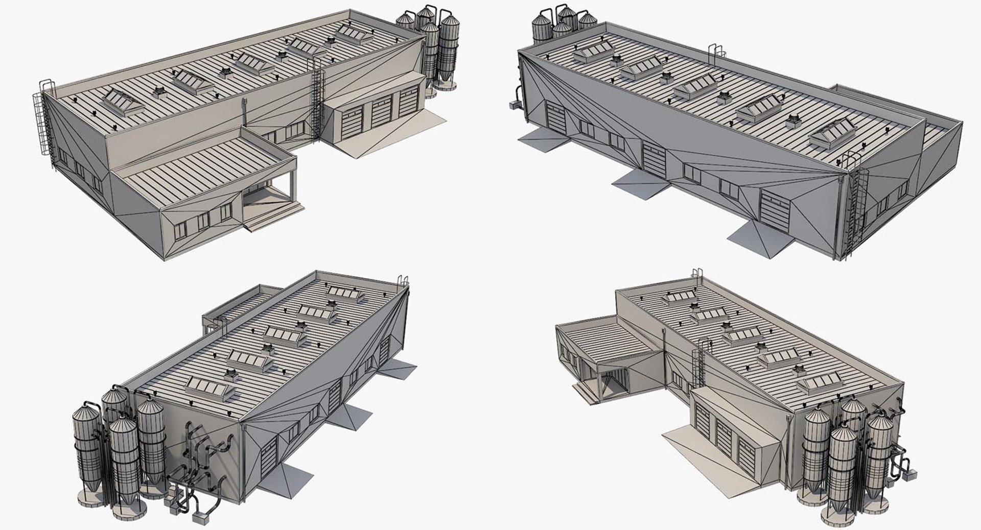 Industrial model. 3d модель Industrial. 3d визуализация производства. Авторская визуализация сцены 3d моделирования.