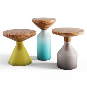 Congruent Series side tables 3 Models with Old and New Materials model