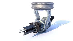 Sci-Fi Dual Gatling Gun Turret 3D Model Game Ready PBR Blender FBX OBJ