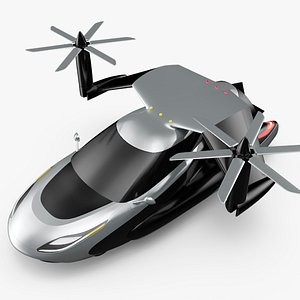 Futuristic Flying Car Concept with Rotors