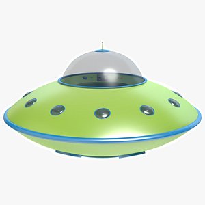 3d model cartoon flying saucer