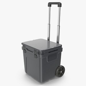 3D Wheeled Cooler With Retractable Handle 3D Model model