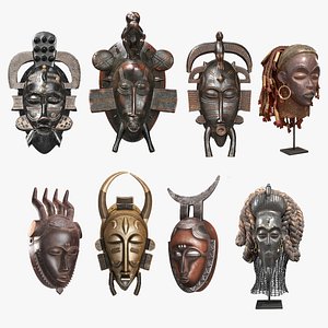Full African  Masks Collection 3D