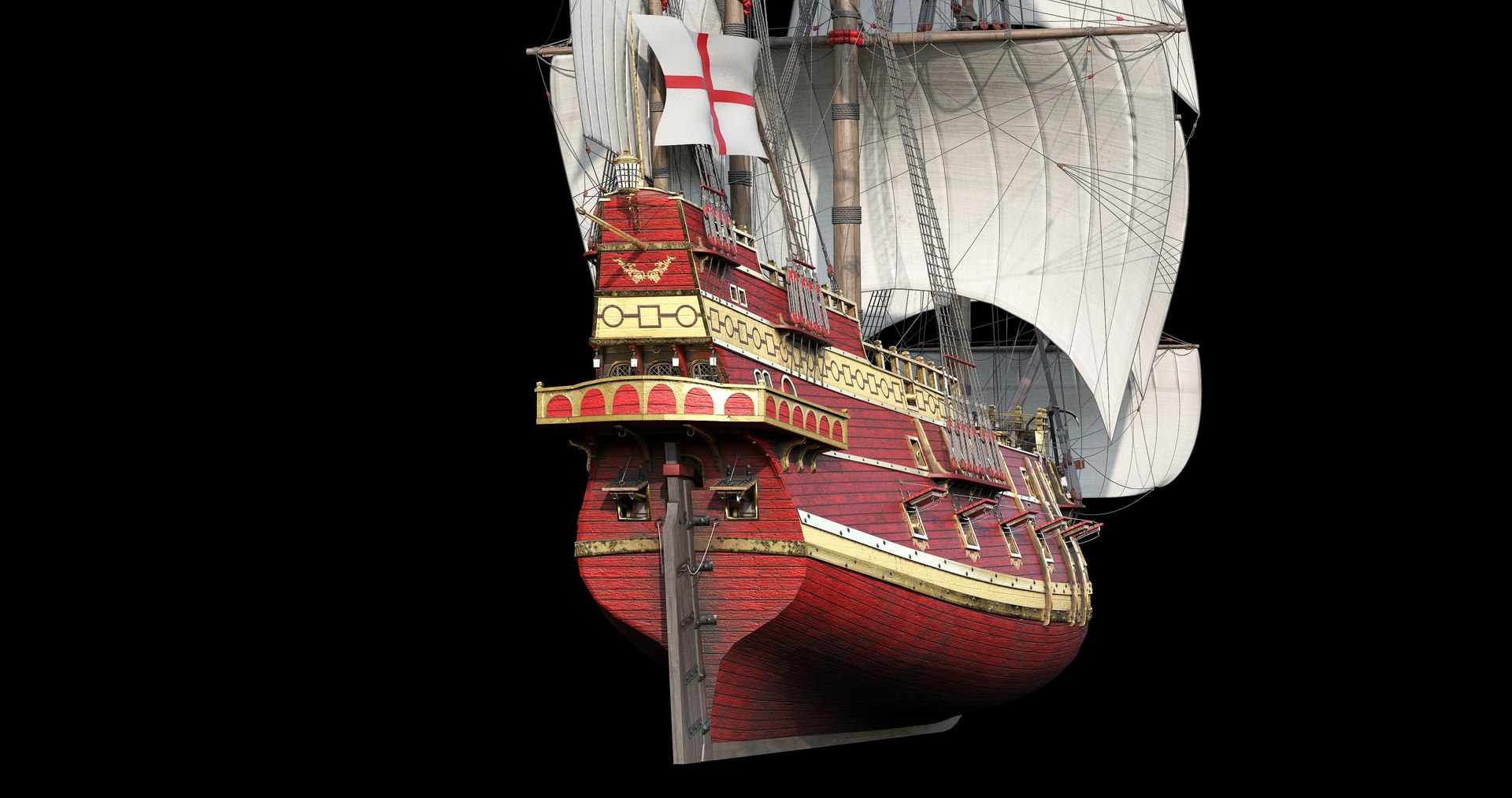 3D This 3D Galleon Includes A Fully Detailed Interior 04 - TurboSquid ...