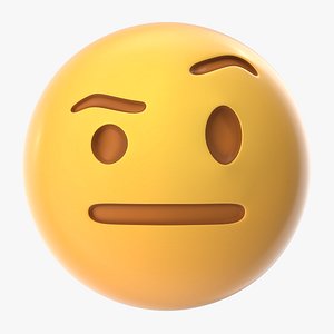 raised eyebrow emoji 3D model