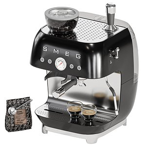 3D kitchen appliance12-SMEG manual espresso coffee machine with built-in grinder