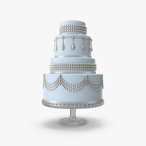 3D Light Blue Wedding Cake