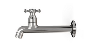 Classic Chrome Wall Faucet with Cross Handle Design