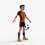 3D Cartoon Football player rigged
