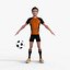3D Cartoon Football player rigged