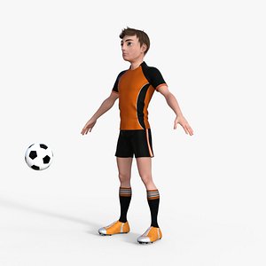 3D Cartoon Football player rigged