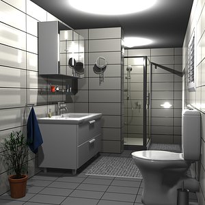 bathroom furniture scene 3D model