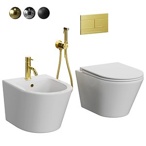 Hanging toilet and bidet by Jacob Delafon Rodin