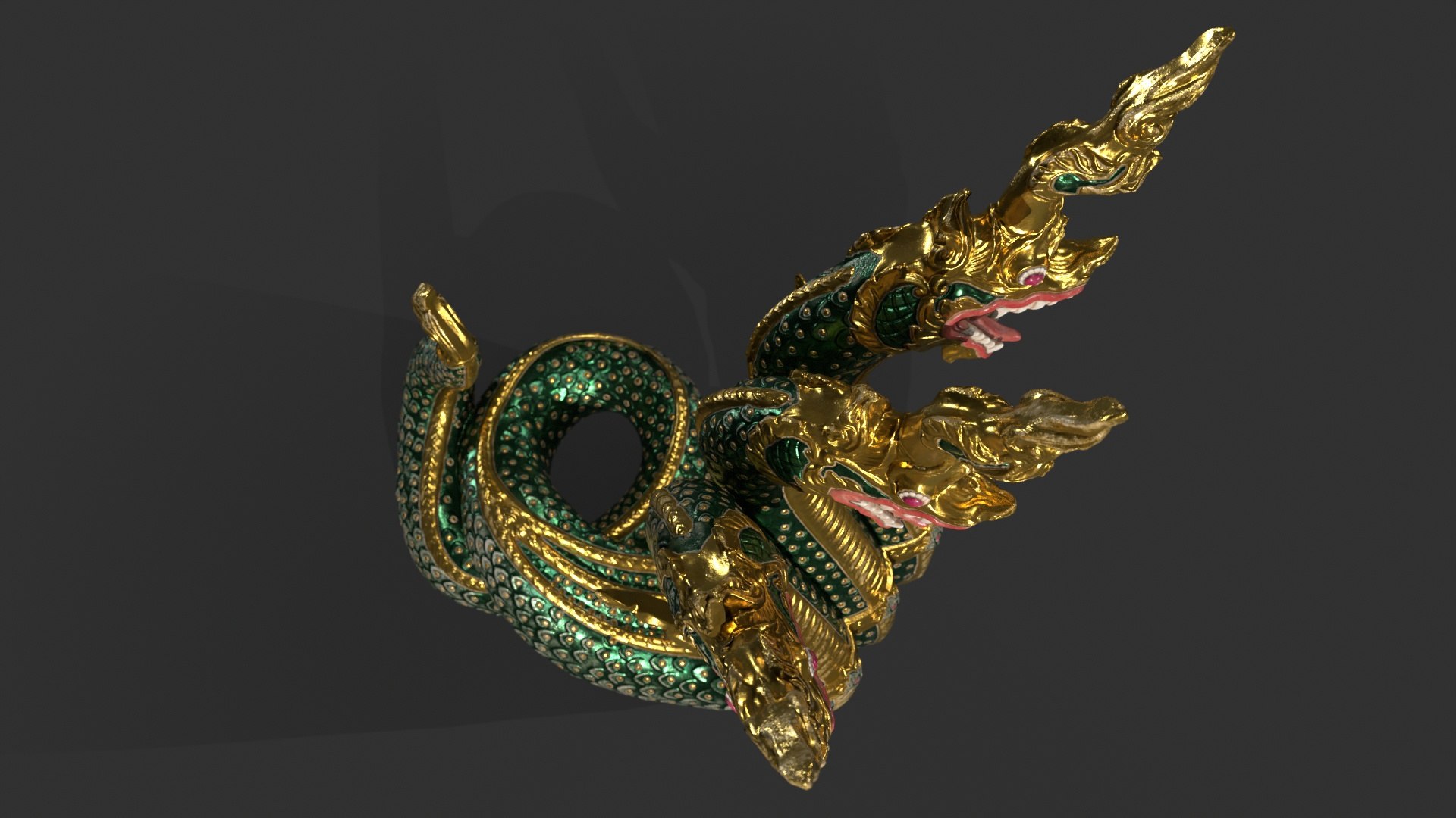 3D King Of Naga Thailand Sculpture Model - TurboSquid 2238615