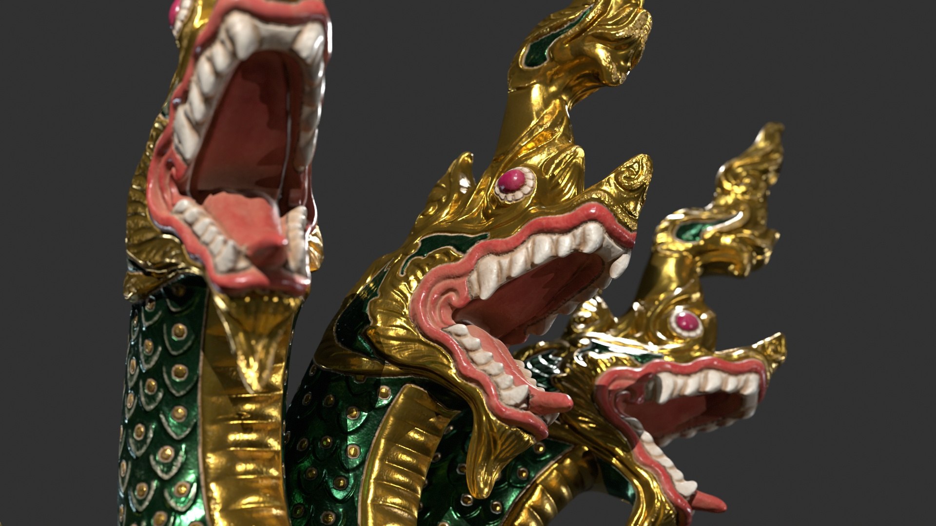 3D King Of Naga Thailand Sculpture Model - TurboSquid 2238615