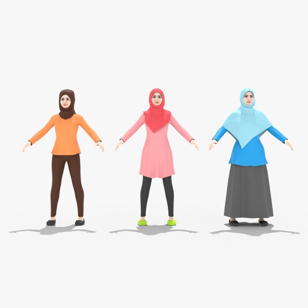 teen asian hijabers 3D