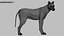 Pele de lobo animada e manipulada em 3D