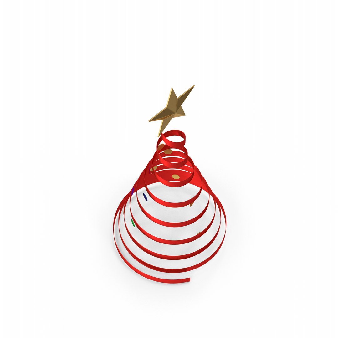 Curly Ribbon Christmas Tree 3D model TurboSquid 1875633