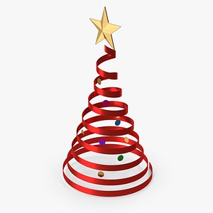 Curly Ribbon Christmas Tree 3D model