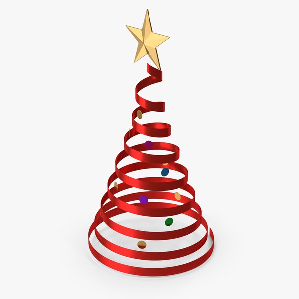 Curly Ribbon Christmas Tree 3D model