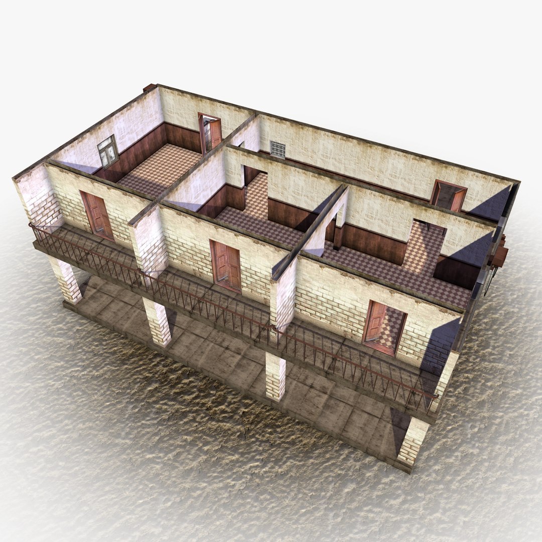 Accessible Urban Building 3d Obj