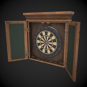 Dart Board and Cabinet 3D model