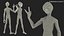 Humanoïde Extraterrestre Créature Voeux Pose Fourrure