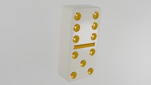 3D model ivory and gold domino piece 27