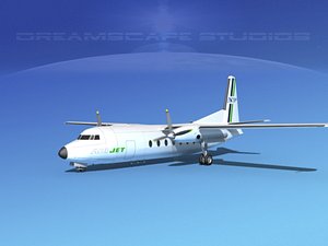 3d fairchild f-27 fokker model
