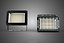 PROYECTOR NEGRO DE MÚLTIPLES FILAS DE LÁMPARAS LED PARA REJILLA PROTECTORA