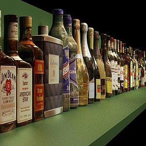 31 liquor bottles